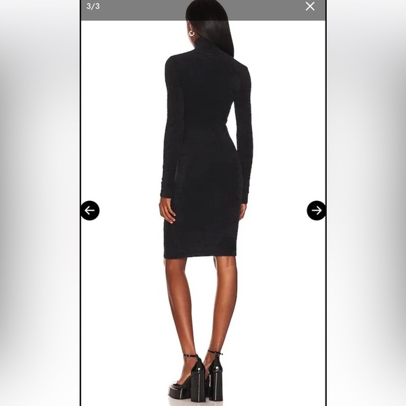LPA REVOLVE  sweater dress    Black Mock Neck Long Sleeve Bodycon Dress - Picture 3 of 8